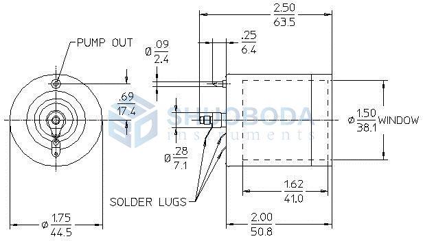 LND end window beta-gamma ionization chamber