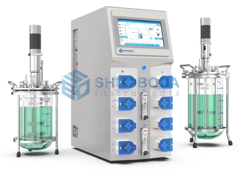 FMT-T series Laboratory duplex fermenter bioreactor, dual tank, parallel fermenter