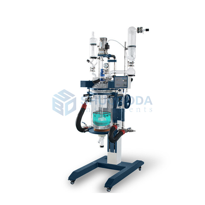 Elevating & rotary Glass Reactor  