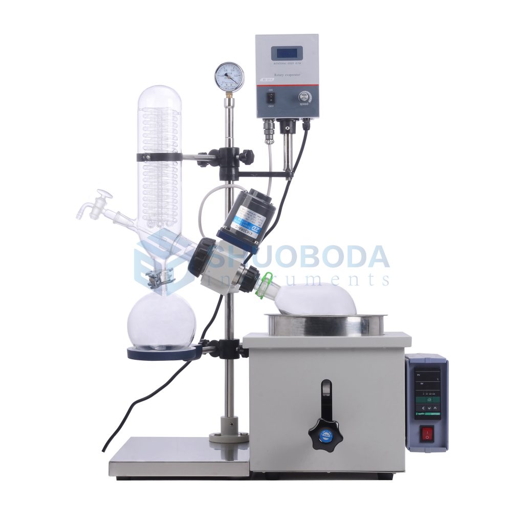 0.5~1L Rotary evaporator with digital RPM display and water bath manual lifting