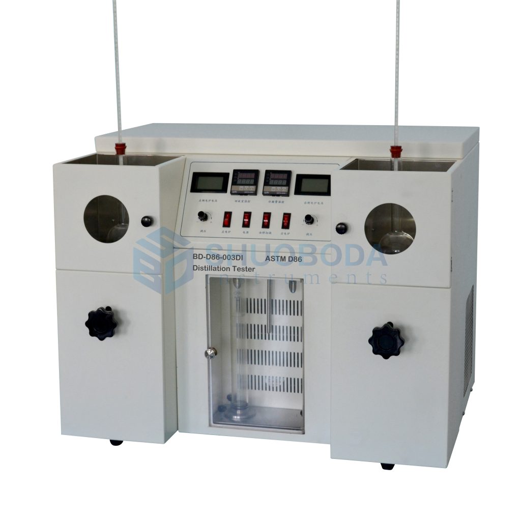 Double unit refrigeration low temperature petroleum product distillation tester
