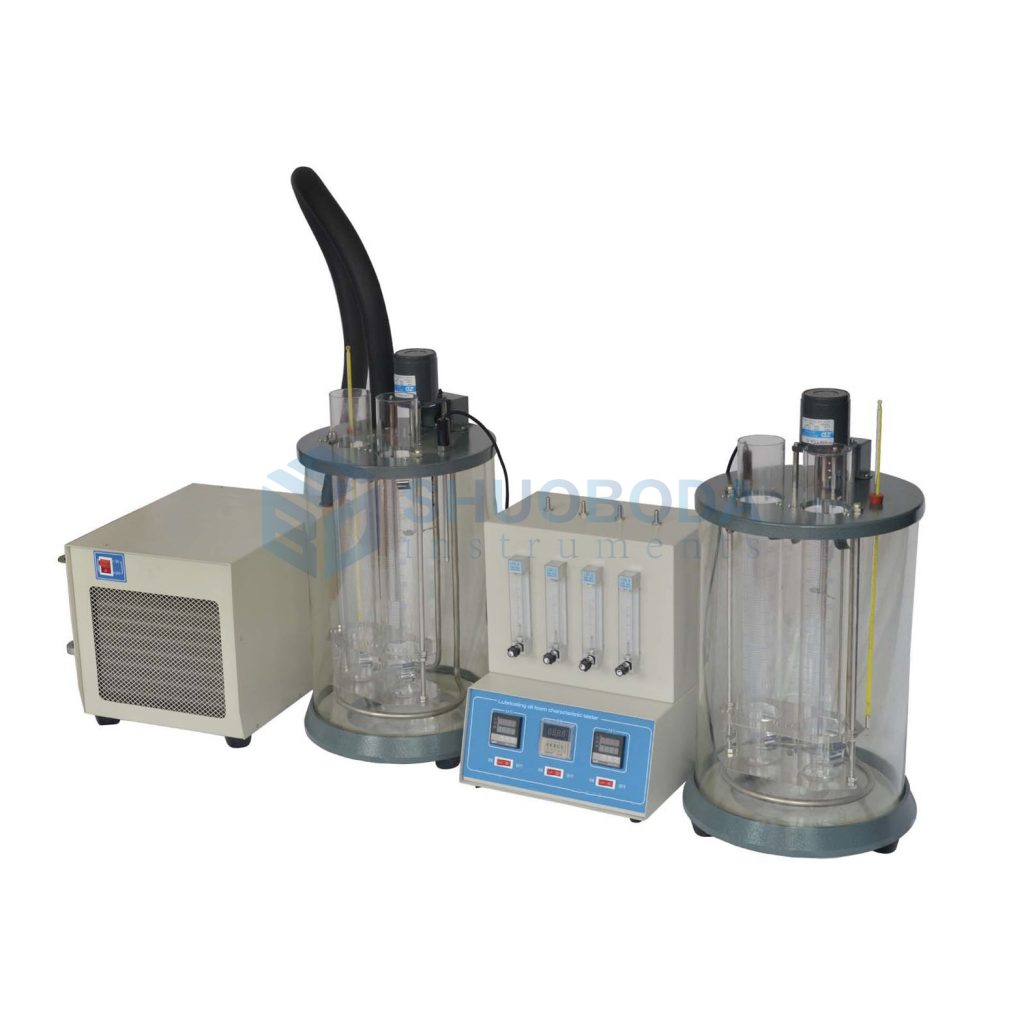 Lubricating oil foam characteristic tester with cooling immersion chiller